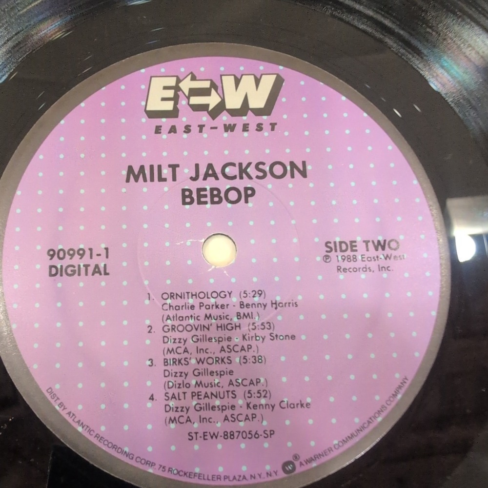 Milt Jackson Bebop Vinyl LP 1988 East-West Records 90991-1 Jazz Digital Recordin - Picture 6 of 6